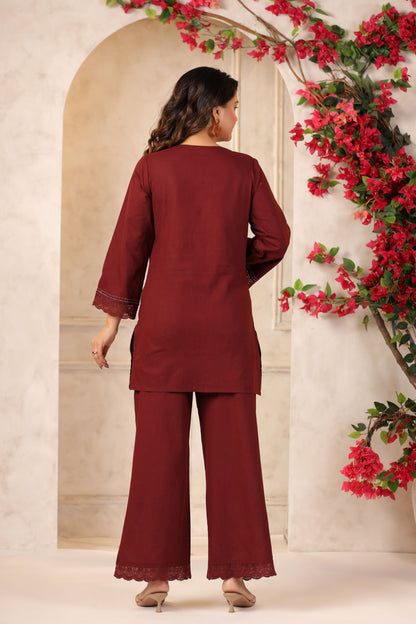 Grape Vine Embroidered Co-ord Set