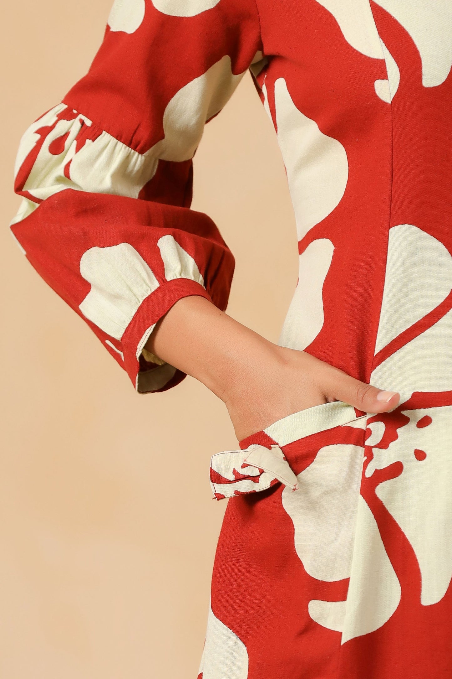 Garnet Red Floral Print Flex Co-ord set