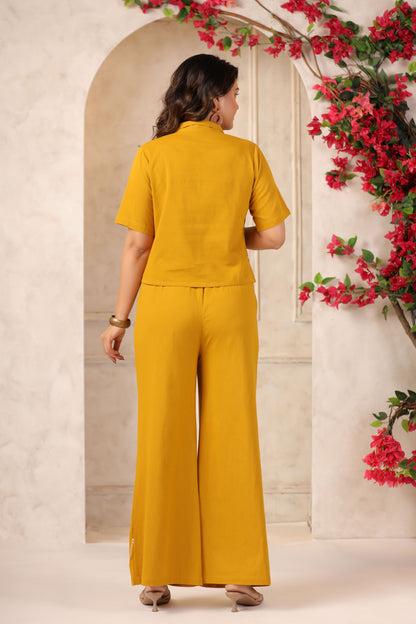Mustard Embroidered Co-ord Set