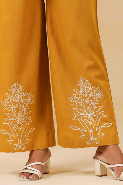 Mustard Embroidery Co-ord Set