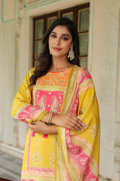 Lime Green A-Line Sharara Suit Set