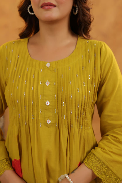 Pin-Thrust Handwork Printed Co-ord Sets