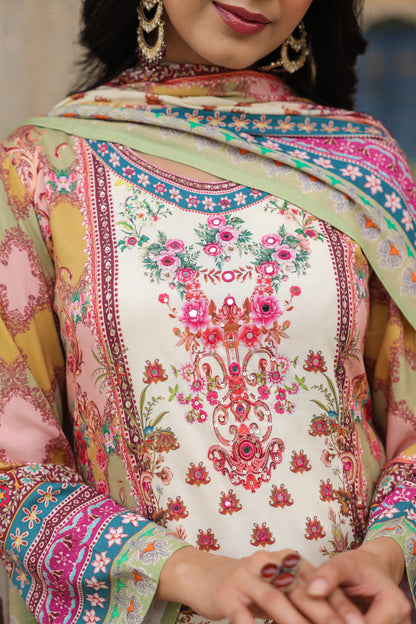 Multi Color A-Line Sharara Suit Set