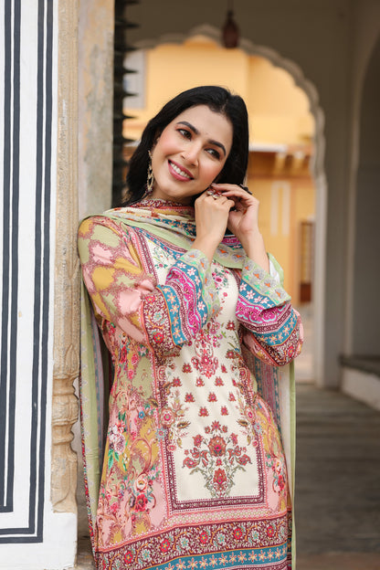 Multi Color A-Line Sharara Suit Set