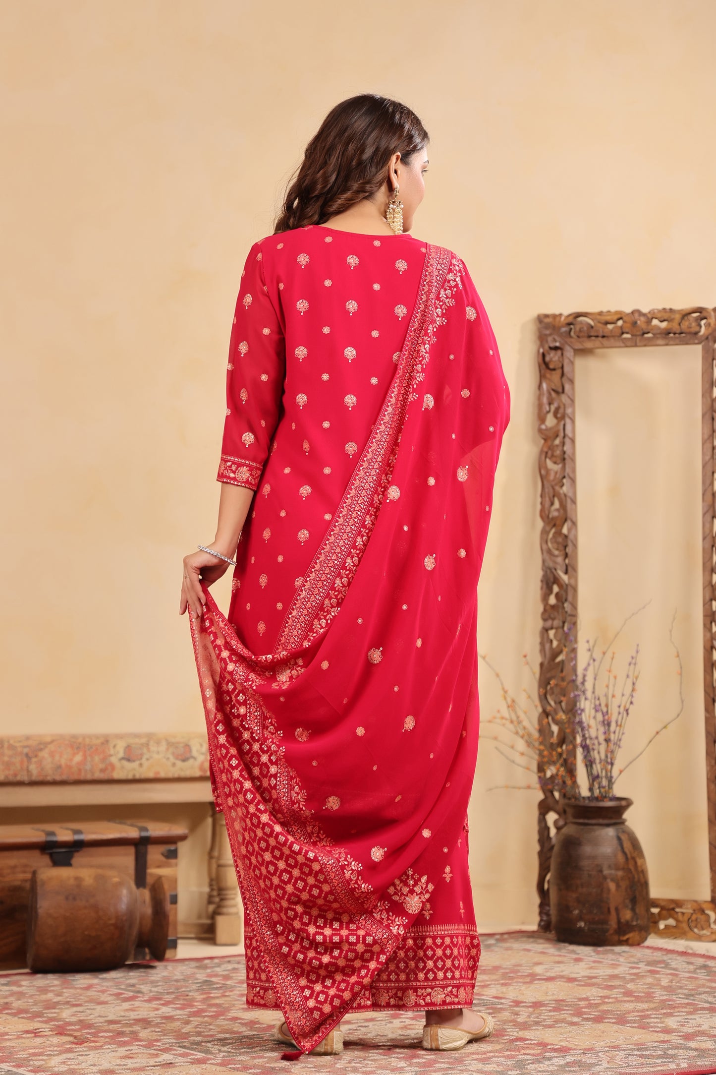 Rani Georgette Handwork 3-Pcs Suit Set