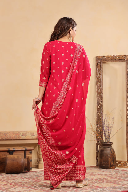 Rani Georgette Handwork 3-Pcs Suit Set