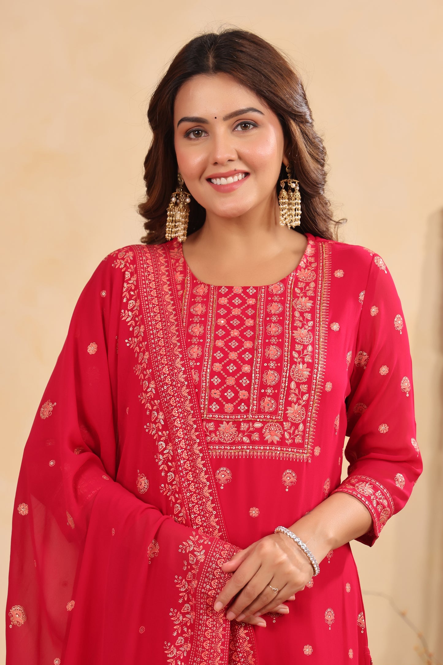 Rani Georgette Handwork 3-Pcs Suit Set