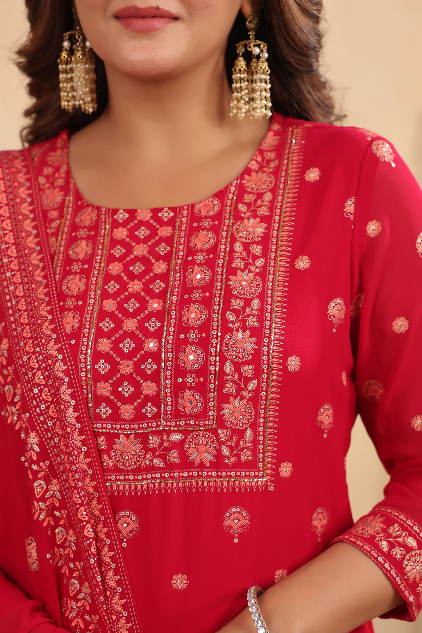 Rani Georgette Handwork 3-Pcs Suit Set