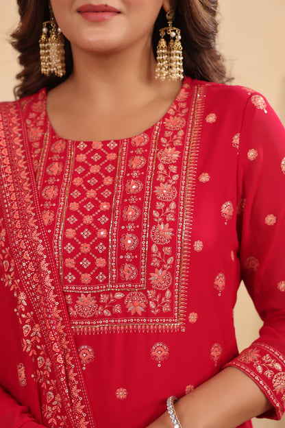 Rani Georgette Handwork 3-Pcs Suit Set