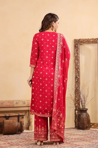 Rani Georgette Handwork 3-Pcs Suit Set