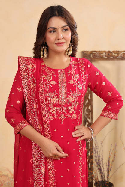 Rani Georgette Handwork 3-Pcs Suit Set