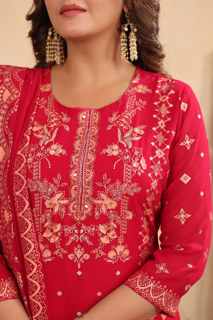 Rani Georgette Handwork 3-Pcs Suit Set