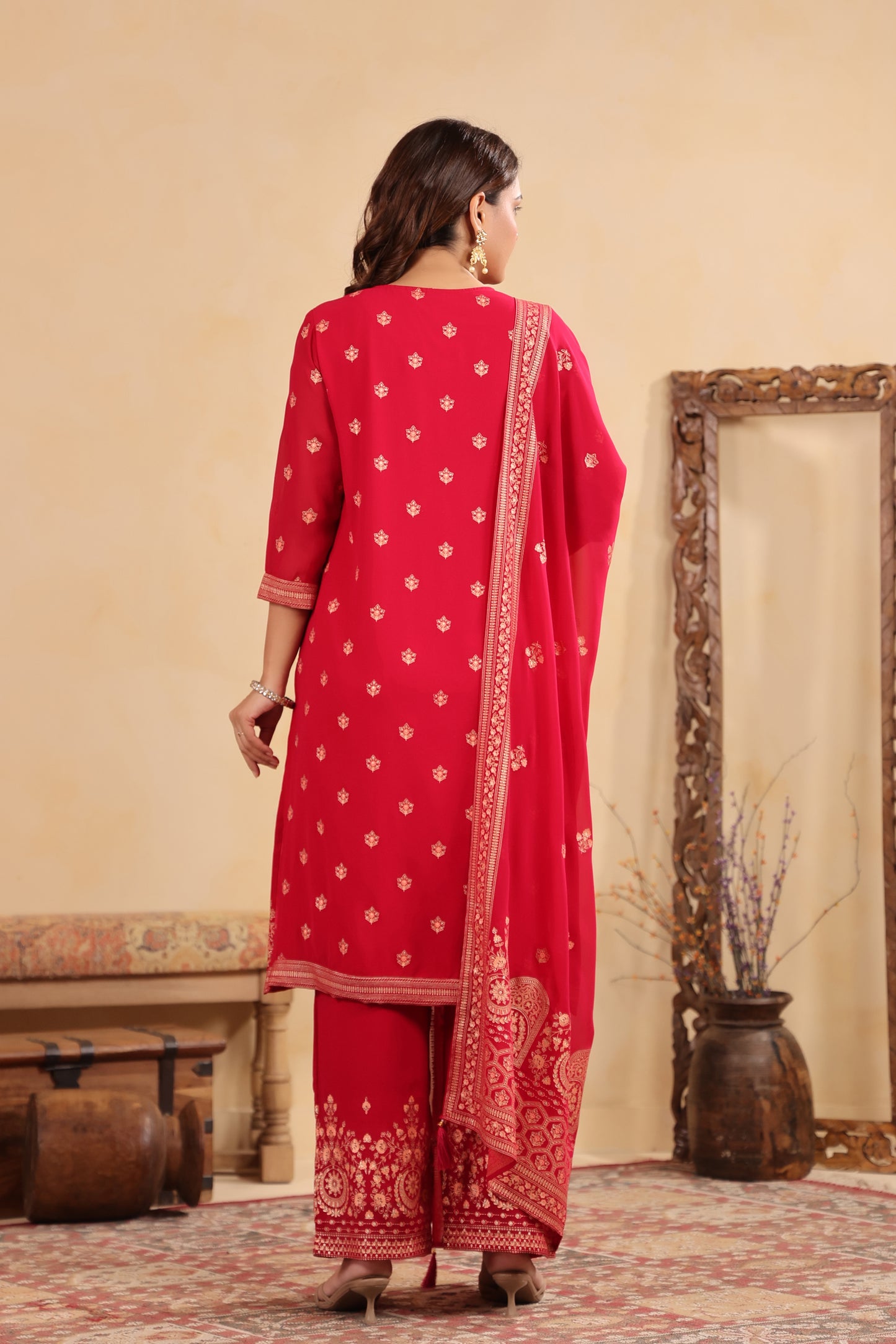 Rani Georgette Handwork 3-Pcs Suit Set