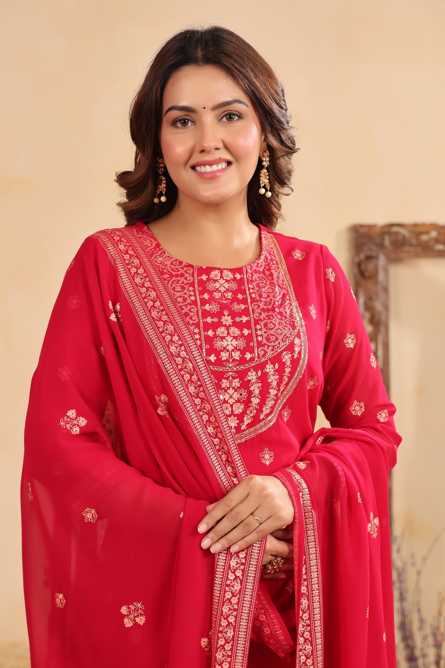 Rani Georgette Handwork 3-Pcs Suit Set