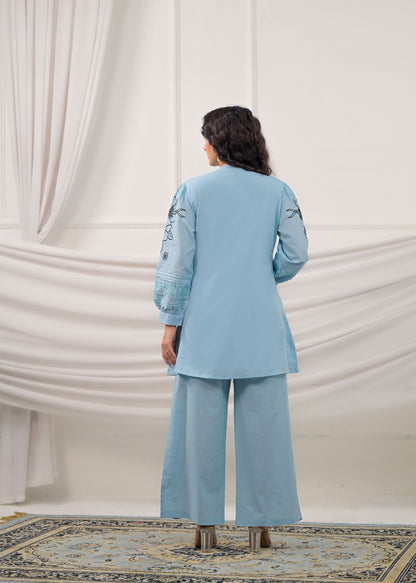 Arctic Blue Embroidery Co-ord-Set