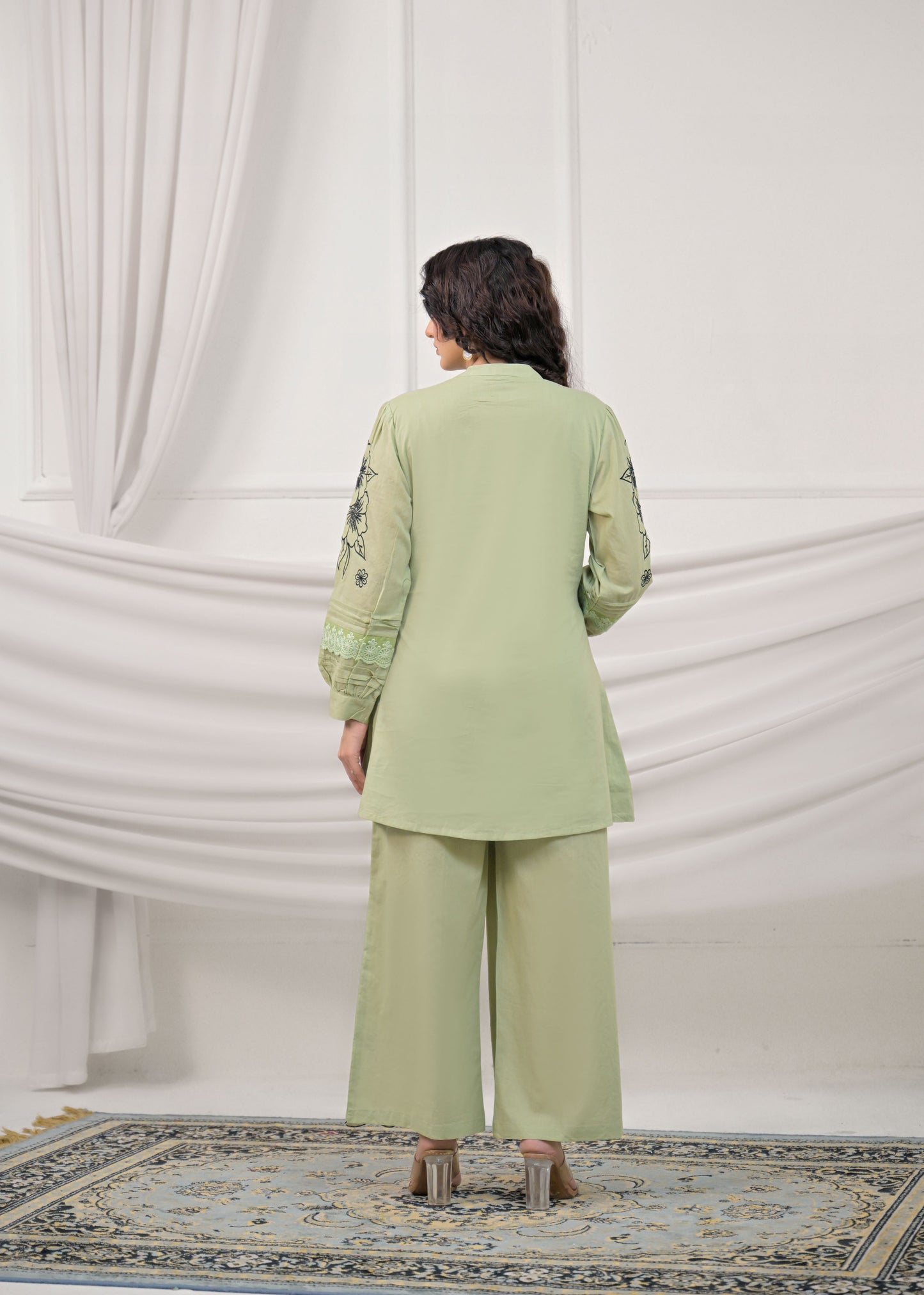 Mint Green Embroidery Co-ord-Set